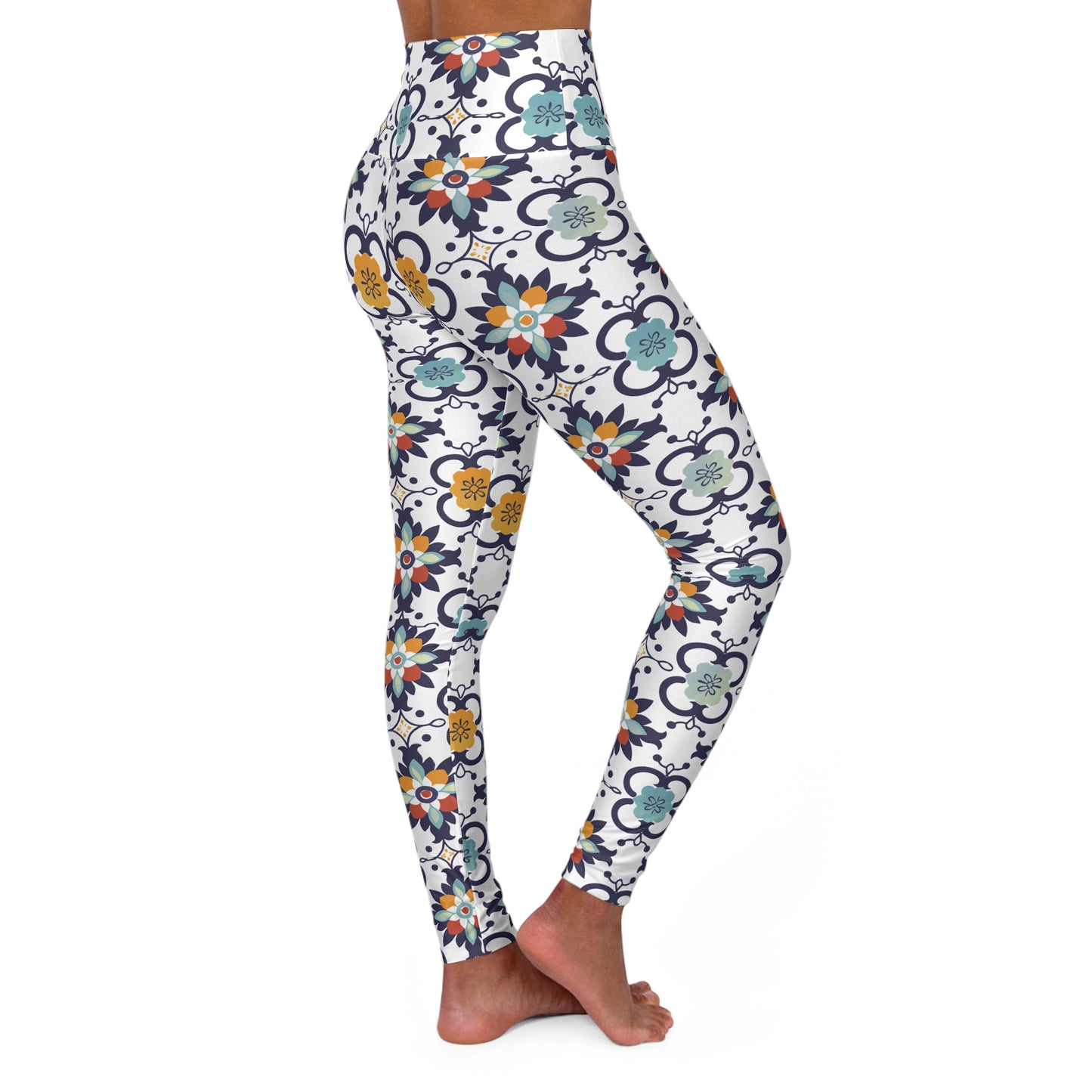 Abstract High-Waist Yoga Leggings — Athletic Workout & Fitness Tights