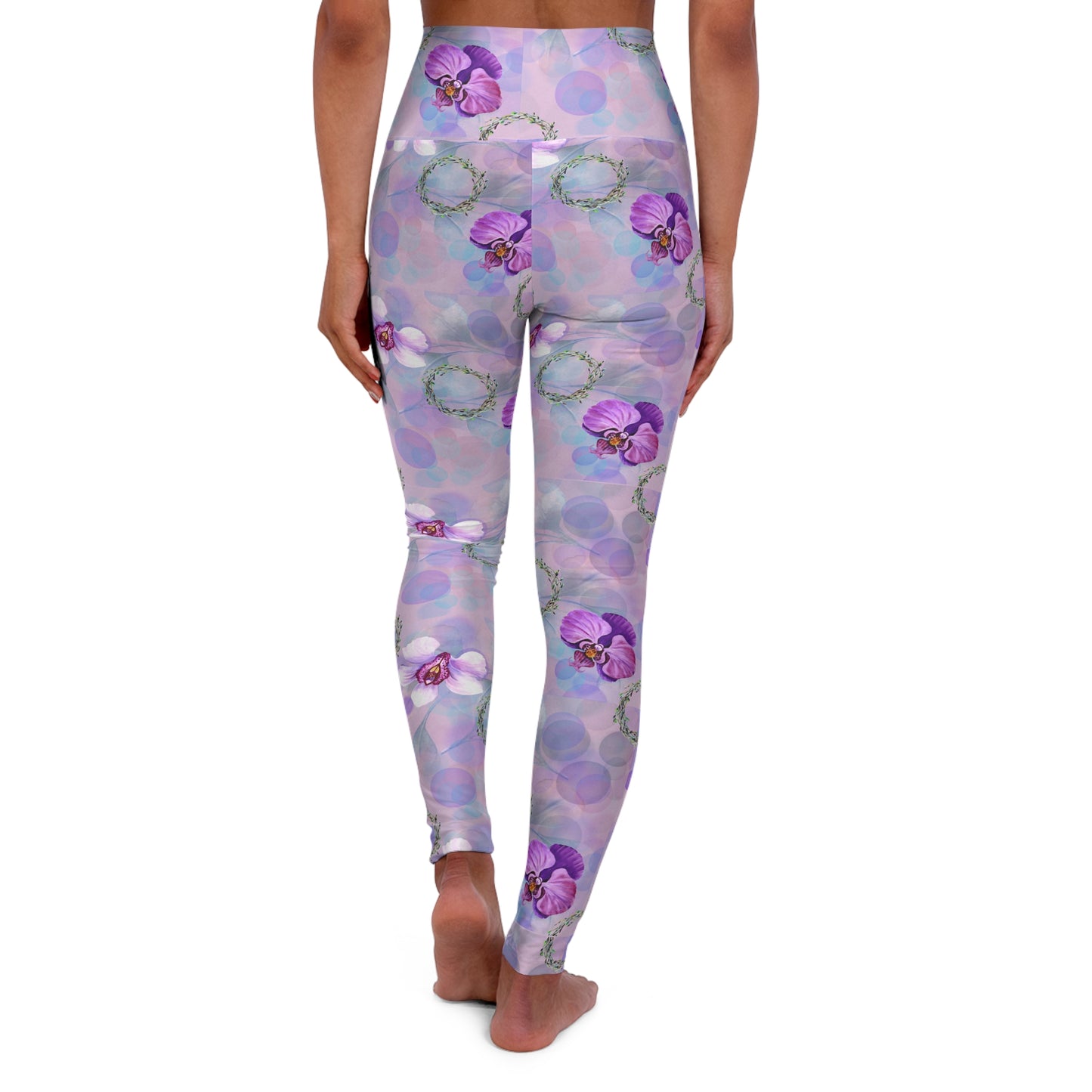 Orchid Flowers Leggings, Yoga Pants, Workout Tights, Floral Print Activewear, Fitness