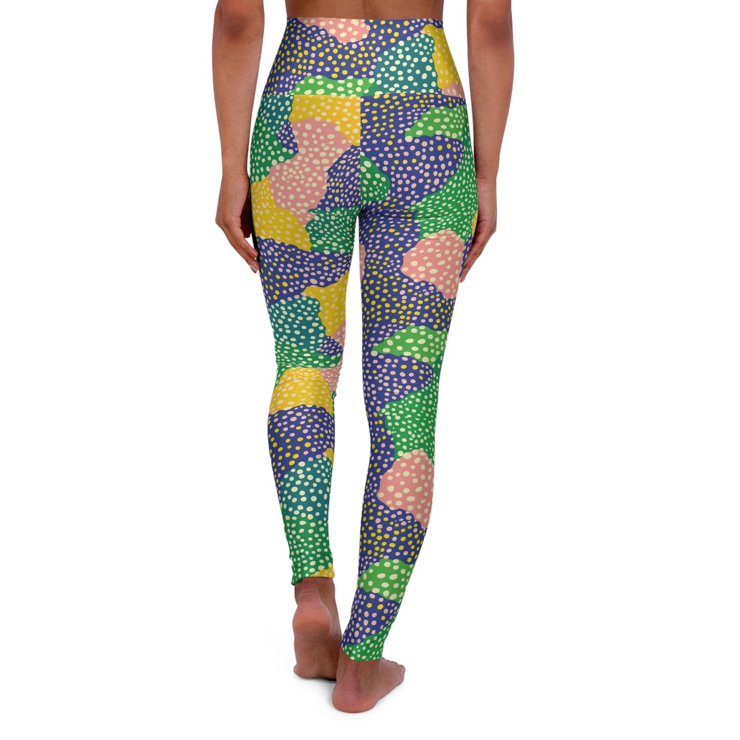 Colorful Polka Dot High-Waist Yoga Leggings — Women's Activewear