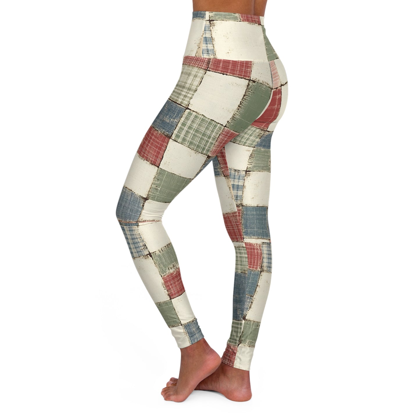 Patchwork Boho High-Waisted Yoga Leggings — Colorful Hippie AOP