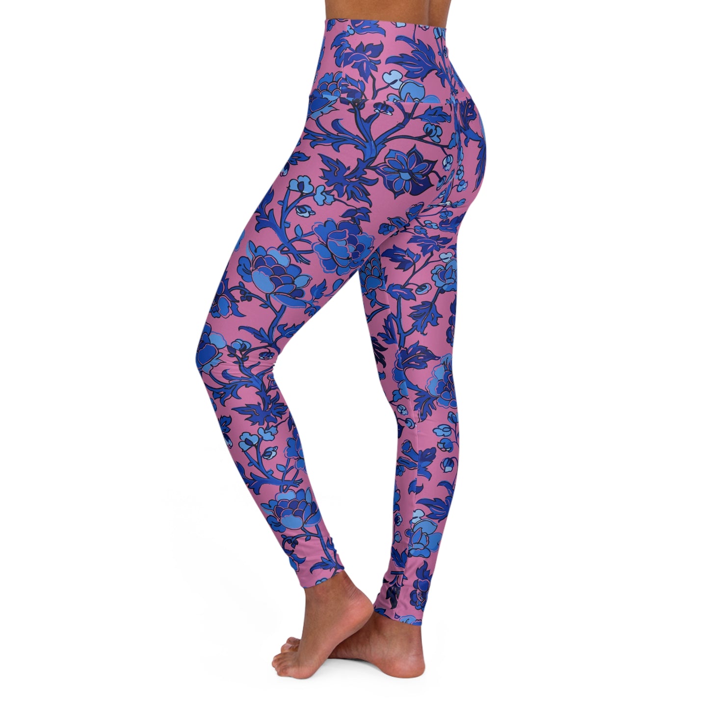 Floral High-Waisted Yoga Leggings — Women's Boho Workout Tights