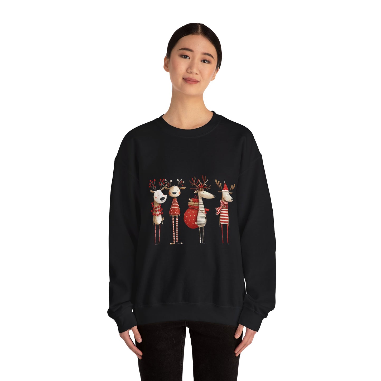 Christmas Reindeer Crewneck Sweatshirt — Holiday Reindeer Sweatshirt