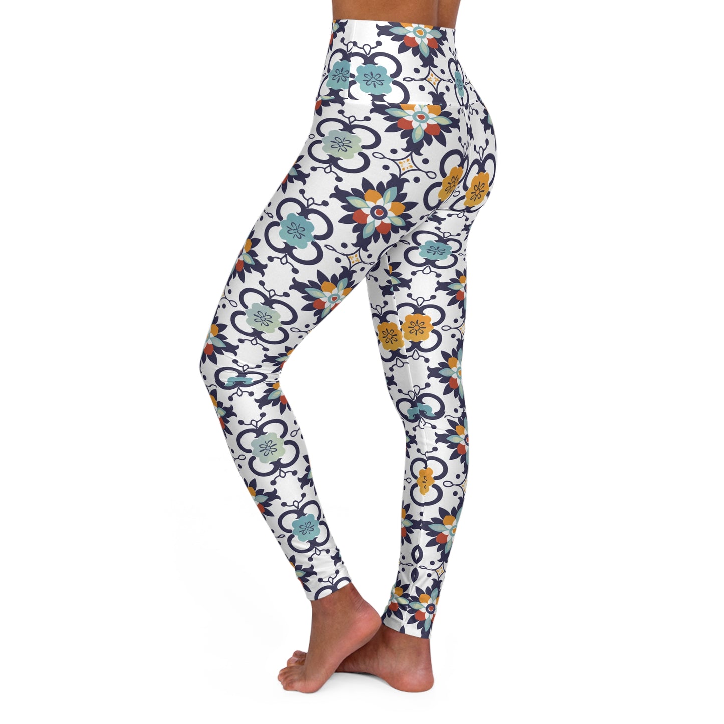 Abstract High-Waist Yoga Leggings — Athletic Workout & Fitness Tights