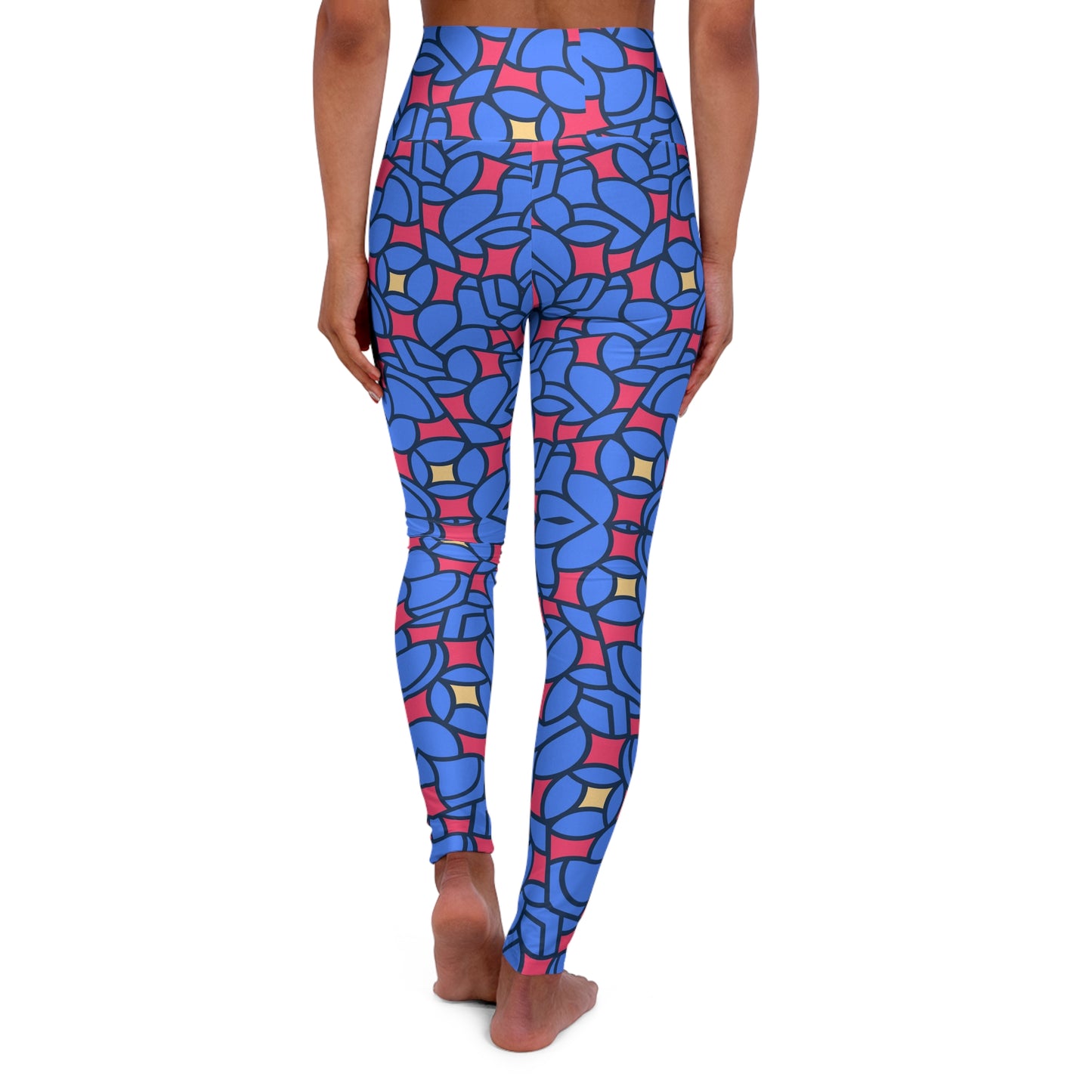Abstract Geometric High-Waist Yoga Leggings — Women's Workout & Activewear