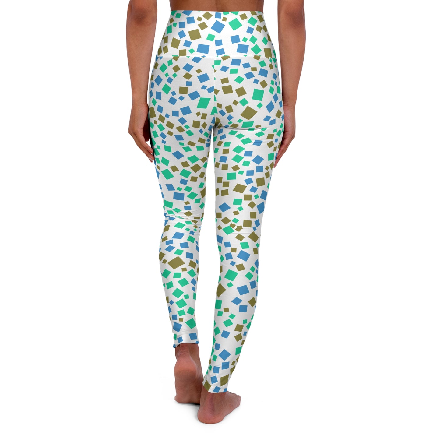 Abstract Geometric High-Waist Yoga Leggings — Colorful Athletic Tights