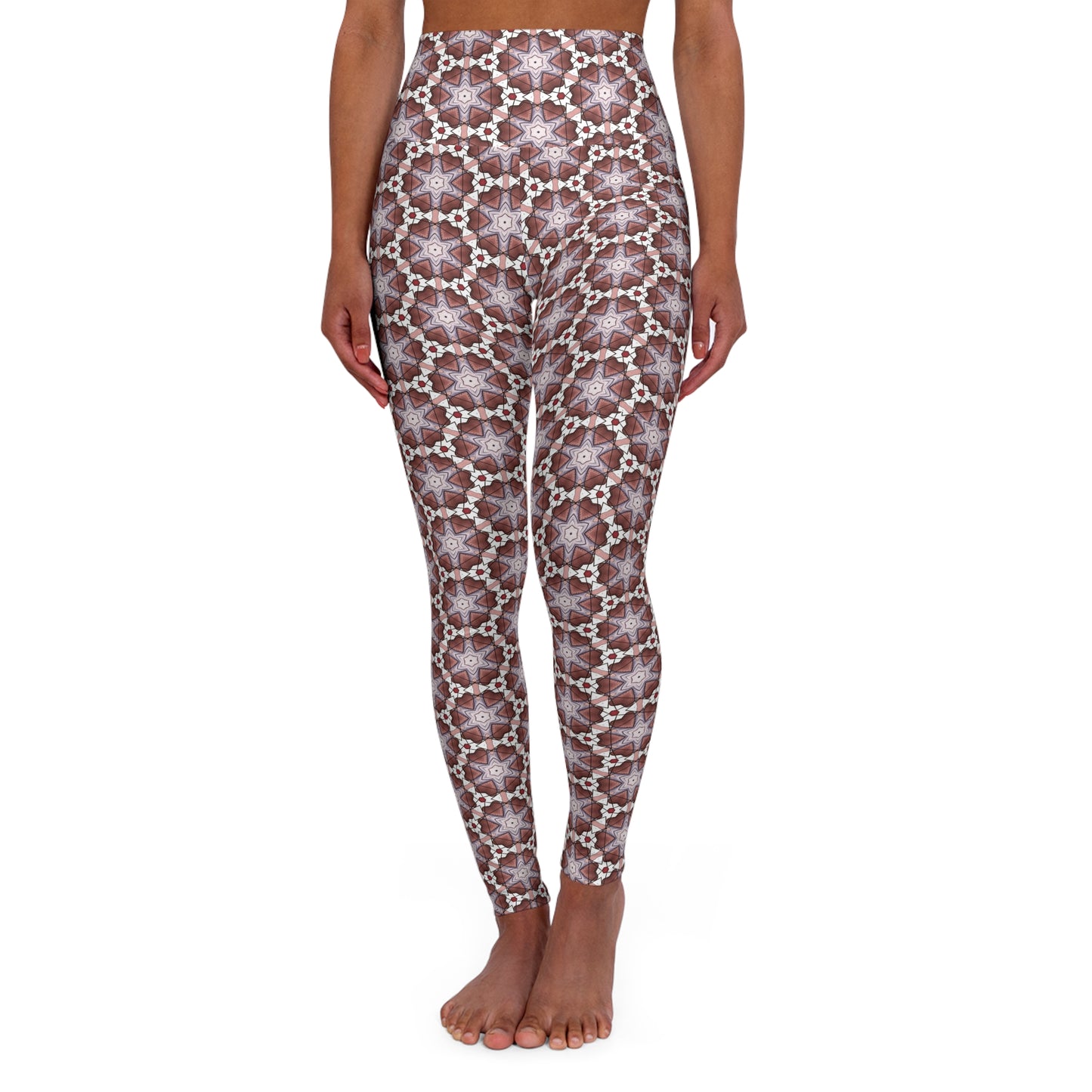 Abstract High-Waisted Yoga Leggings — Women's Fitness & Workout Tights