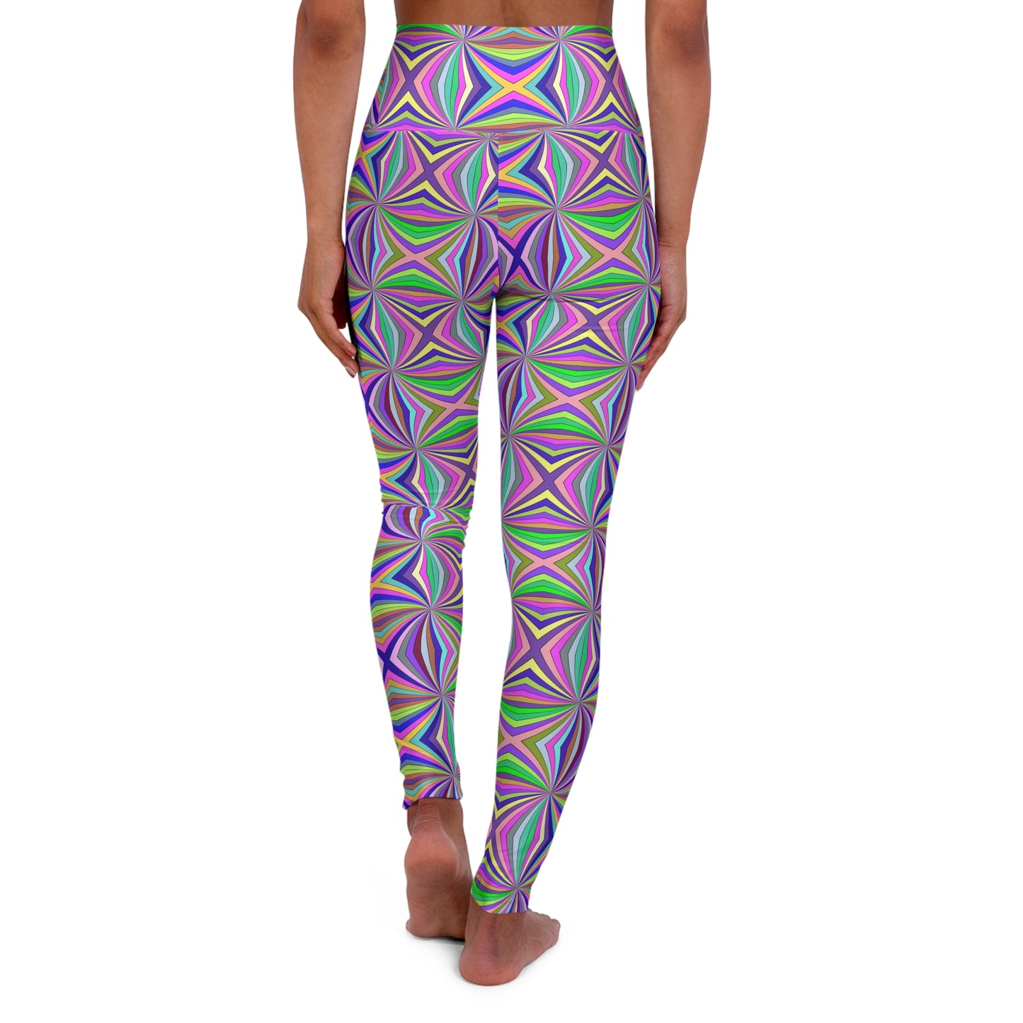 Colorful Abstract High-Waisted Yoga Leggings — Women's Stretchy Workout Pants