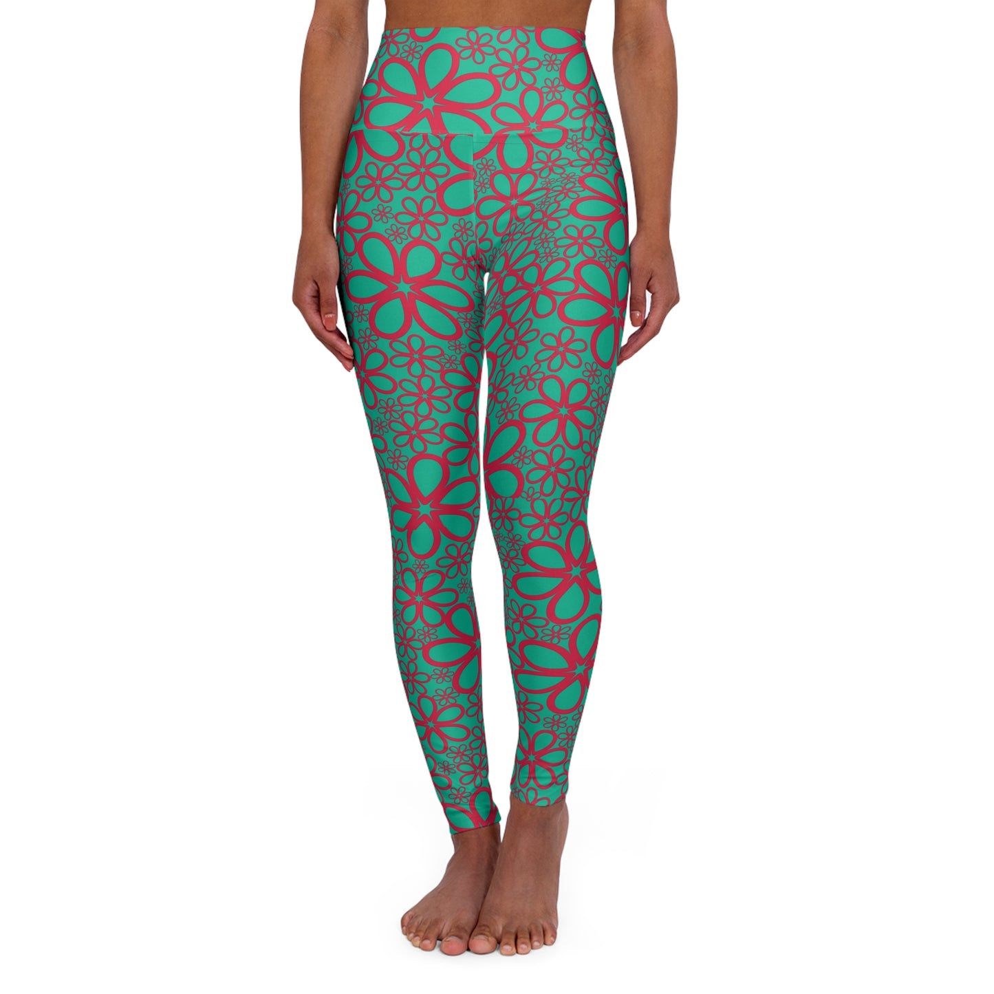 Floral High-Waisted Yoga Leggings — Women's Stretchy Workout Pants