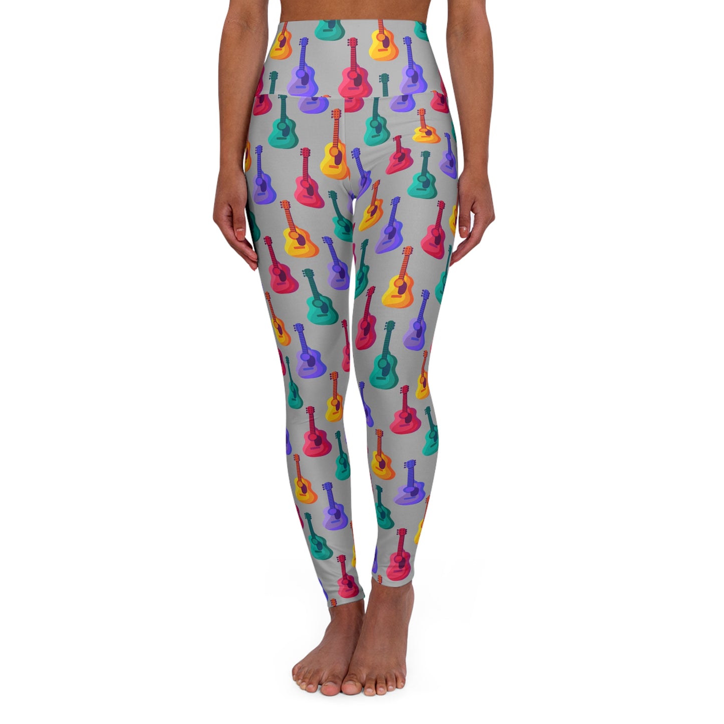 Guitar Yoga Leggings — High-Waist Rock & Roll Workout Pants (Musician Gift)