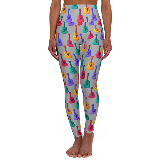 Guitar Yoga Leggings — High-Waist Rock & Roll Workout Pants (Musician Gift)
