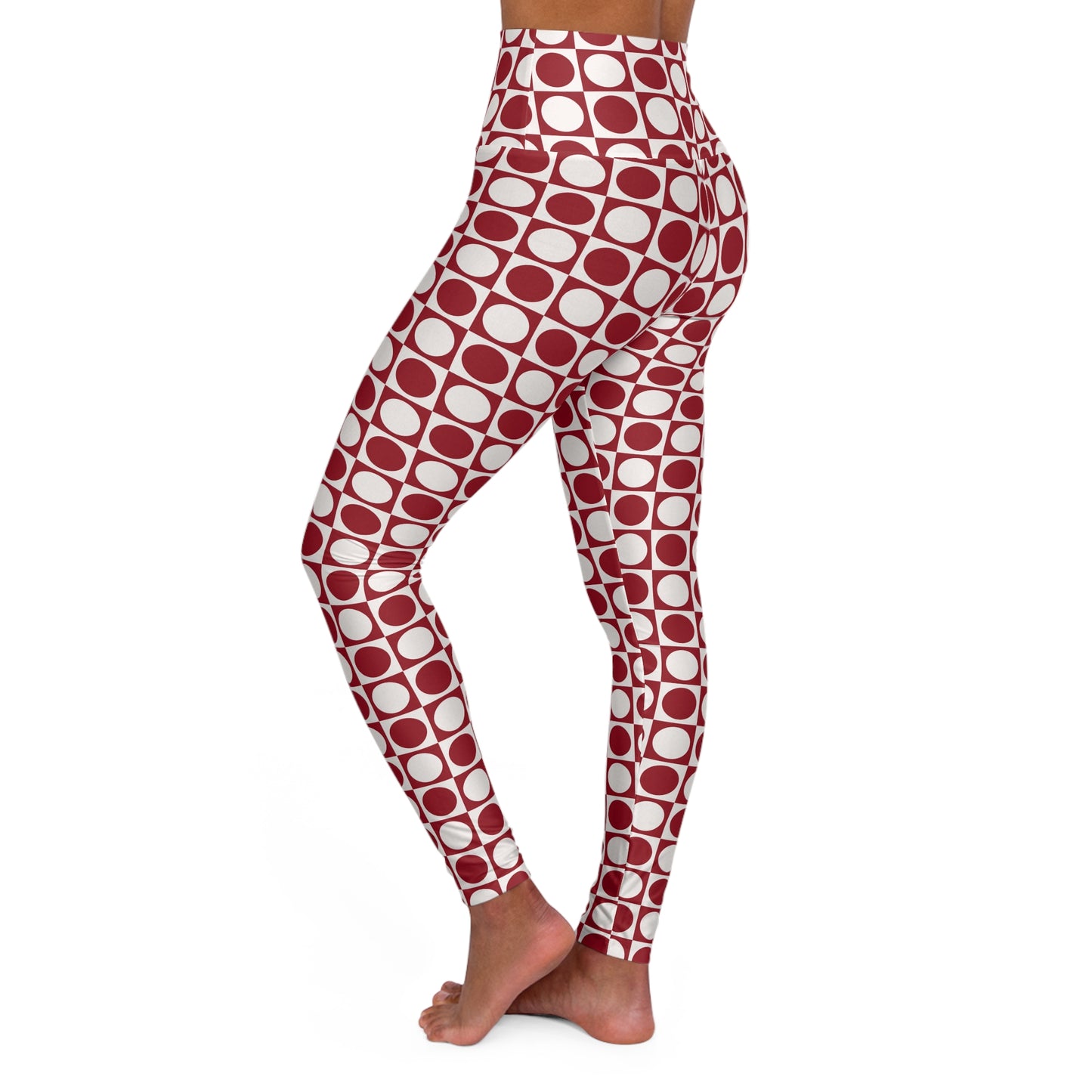 Checkered High-Waist Yoga Leggings — Plaid Athletic Workout Pants