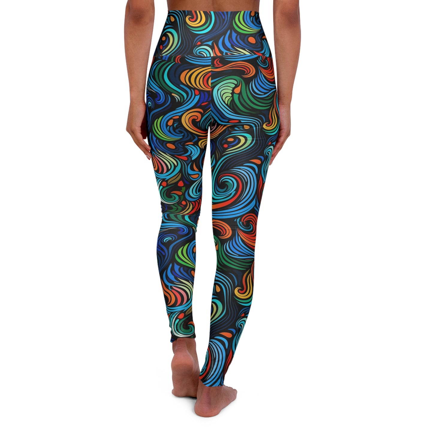 Colorful Abstract High-Waisted Yoga Leggings — Activewear for Gym & Fitness