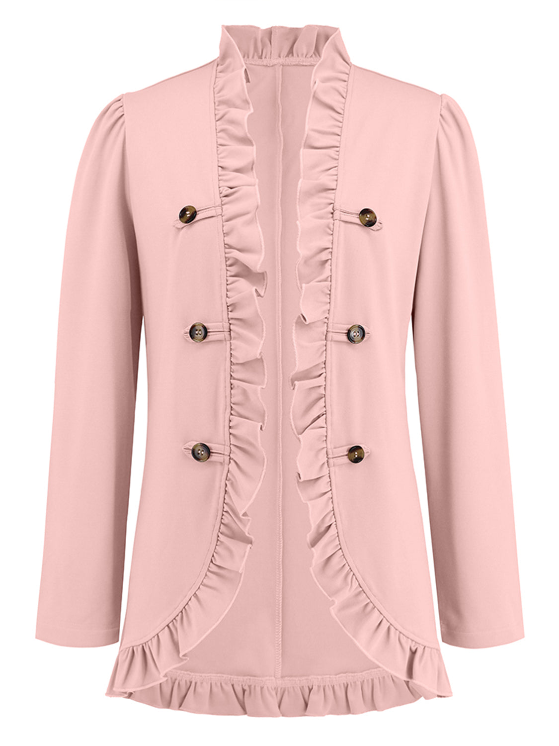 Ruffled Long Sleeve Blazer